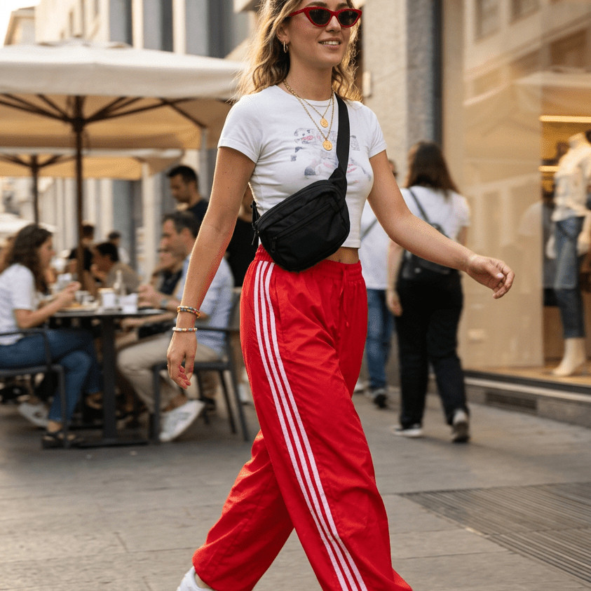 Pantalone in cotone con bande - TreemmeCreazioni
