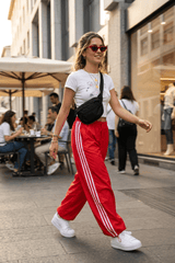 Pantalone in cotone con bande