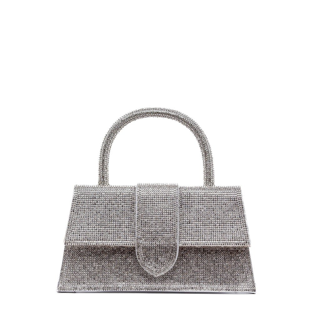 Pochette a mano in micro strass argento. - TreemmeCreazioni