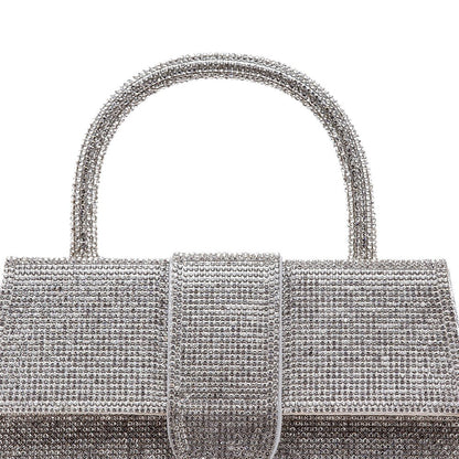 Pochette a mano in micro strass argento. - TreemmeCreazioni