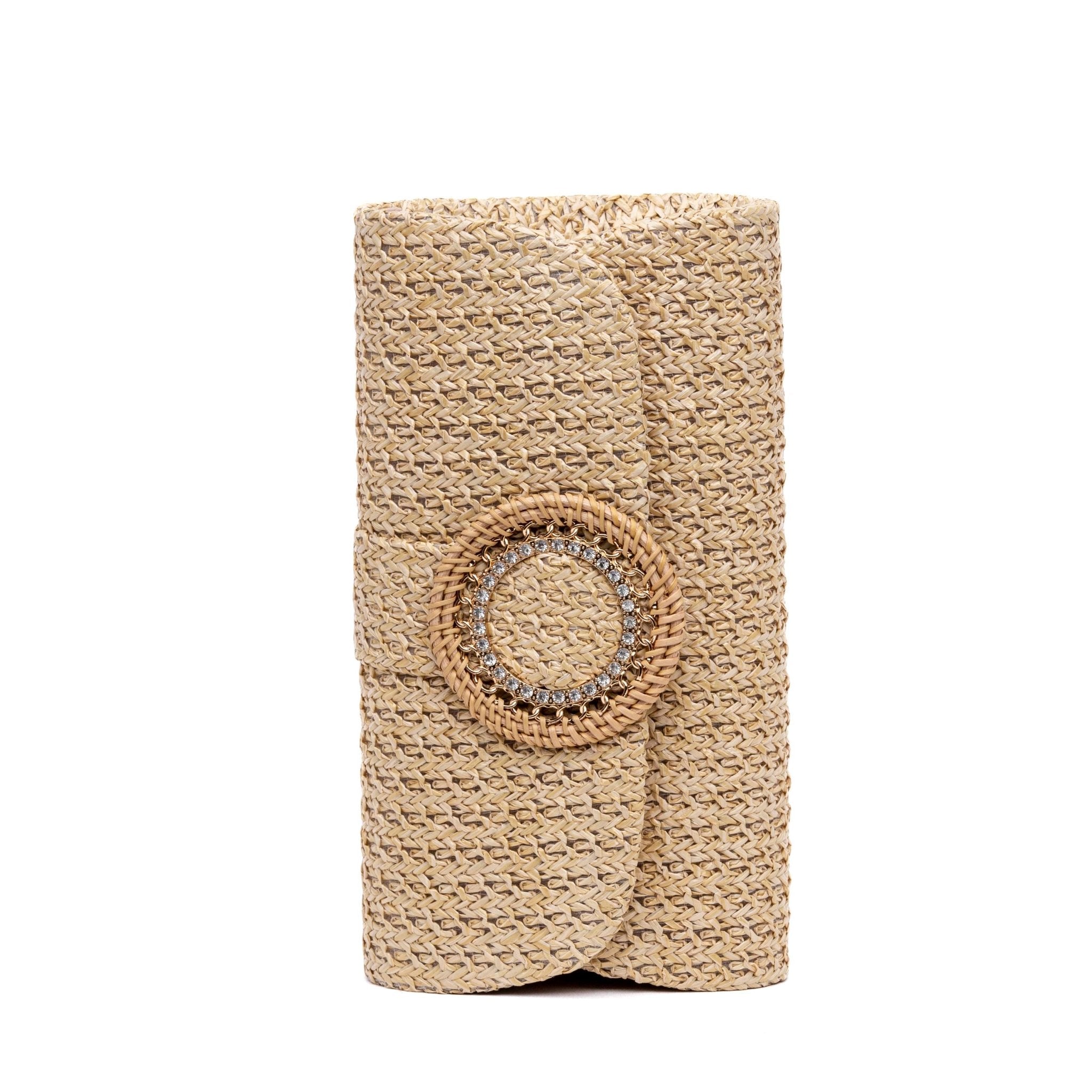 Pochette a mano in rafia naturale. - TreemmeCreazioni