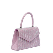 Pochette a mano in tessuto brillantinato rosa - TreemmeCreazioni