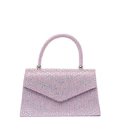 Pochette a mano in tessuto brillantinato rosa - TreemmeCreazioni