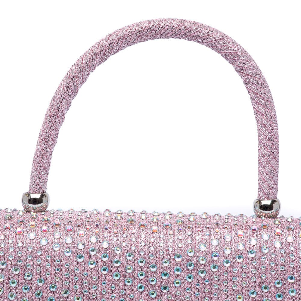 Pochette a mano in tessuto brillantinato rosa - TreemmeCreazioni