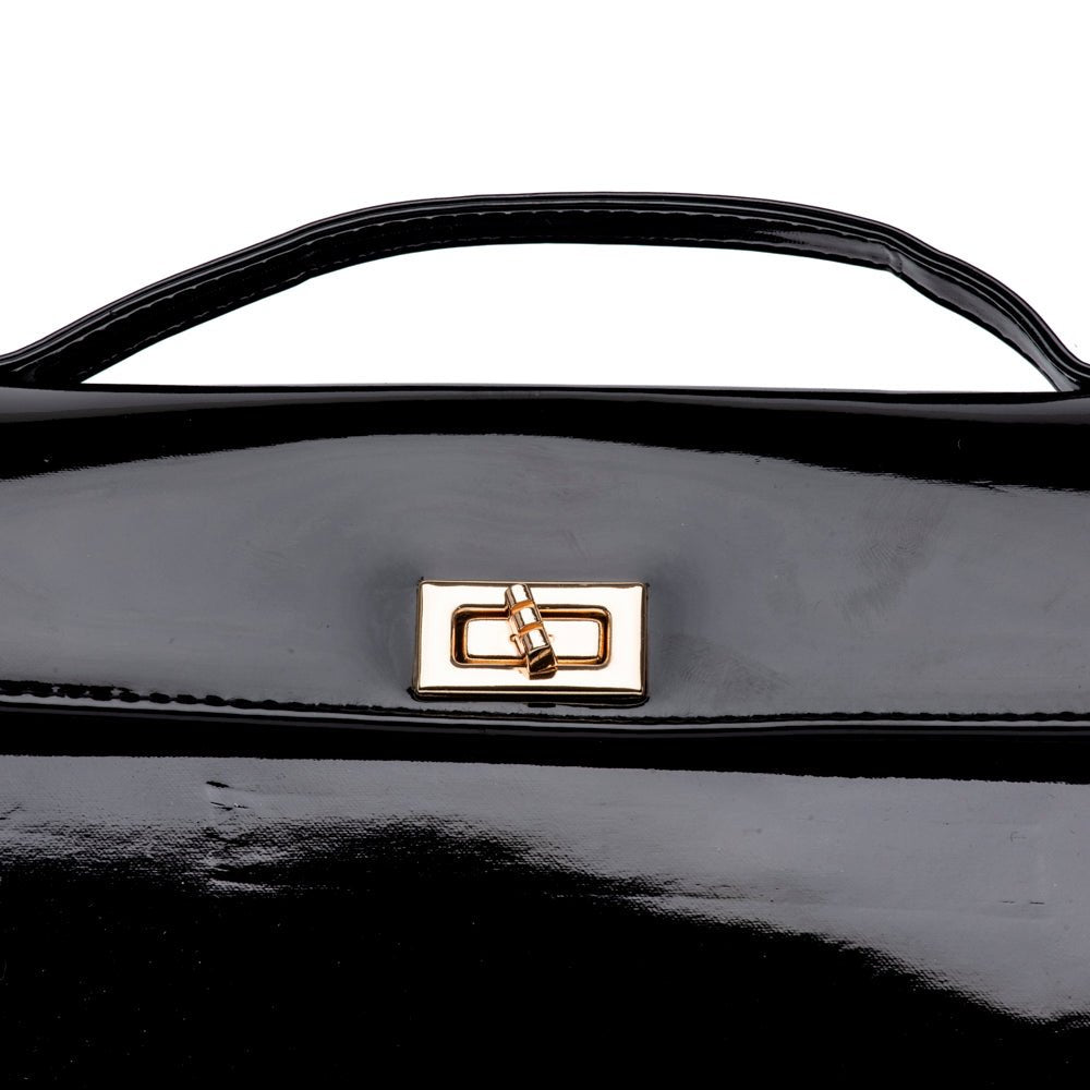 Pochette a mano in vernice nera - TreemmeCreazioni