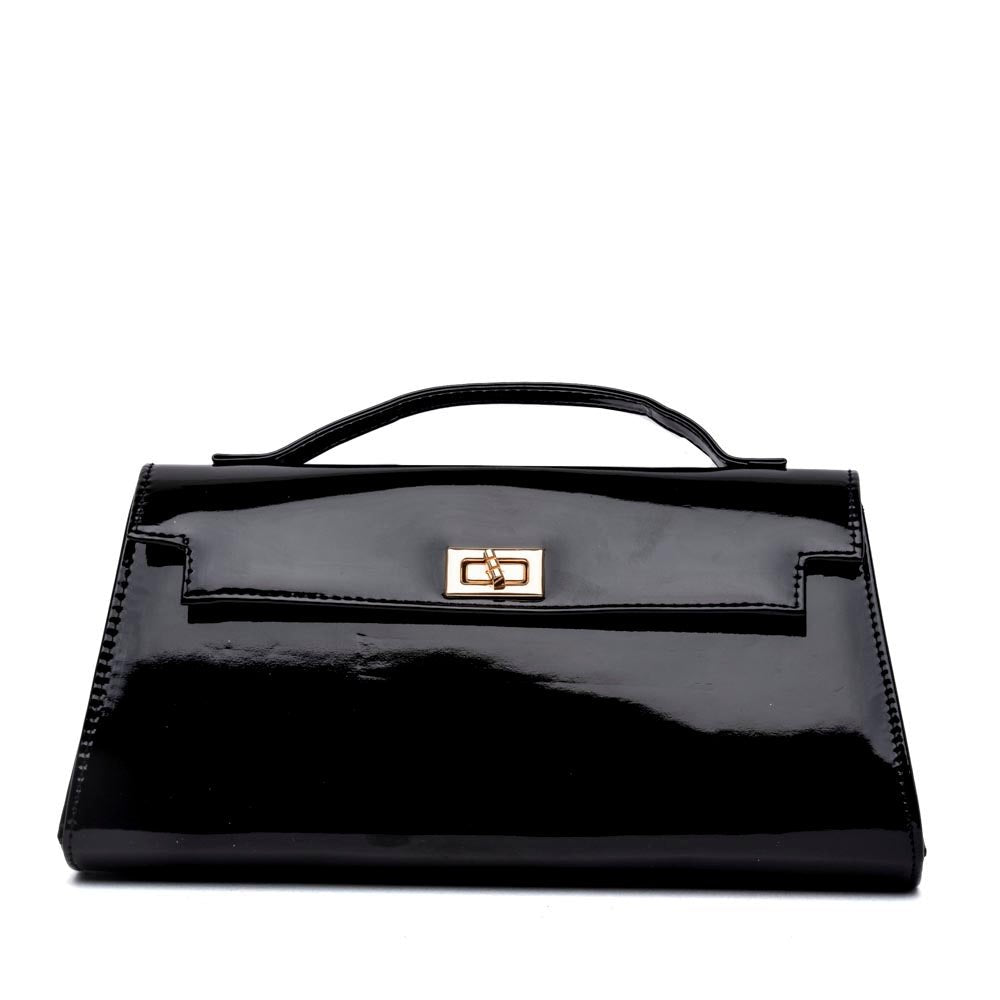 Pochette a mano in vernice nera - TreemmeCreazioni