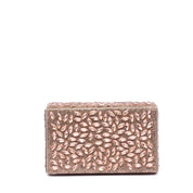 Pochette a mano rigida rosa con applicazioni - TreemmeCreazioni