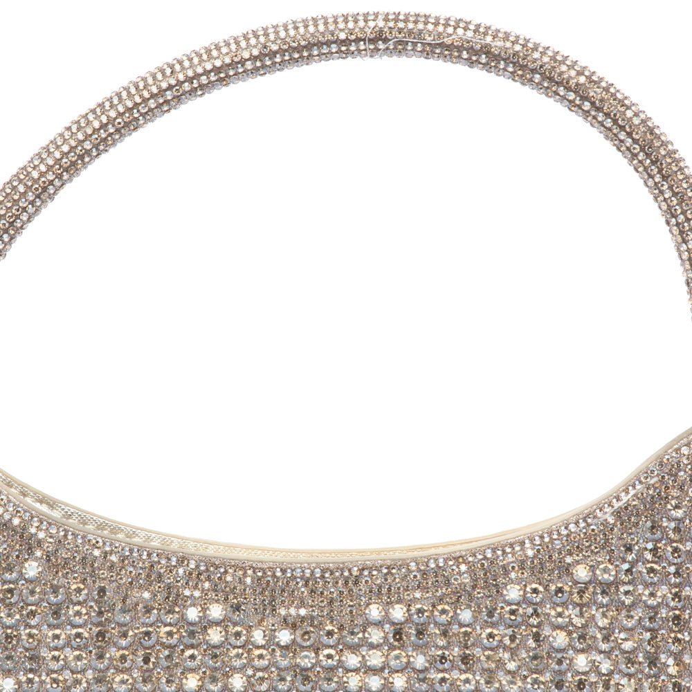 Pochette a mezzaluna oro con maxi cristalli - TreemmeCreazioni