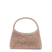 Pochette a mezzaluna rosa cipria con maxi cristalli - TreemmeCreazioni