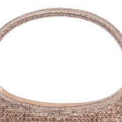 Pochette a mezzaluna rosa cipria con maxi cristalli - TreemmeCreazioni