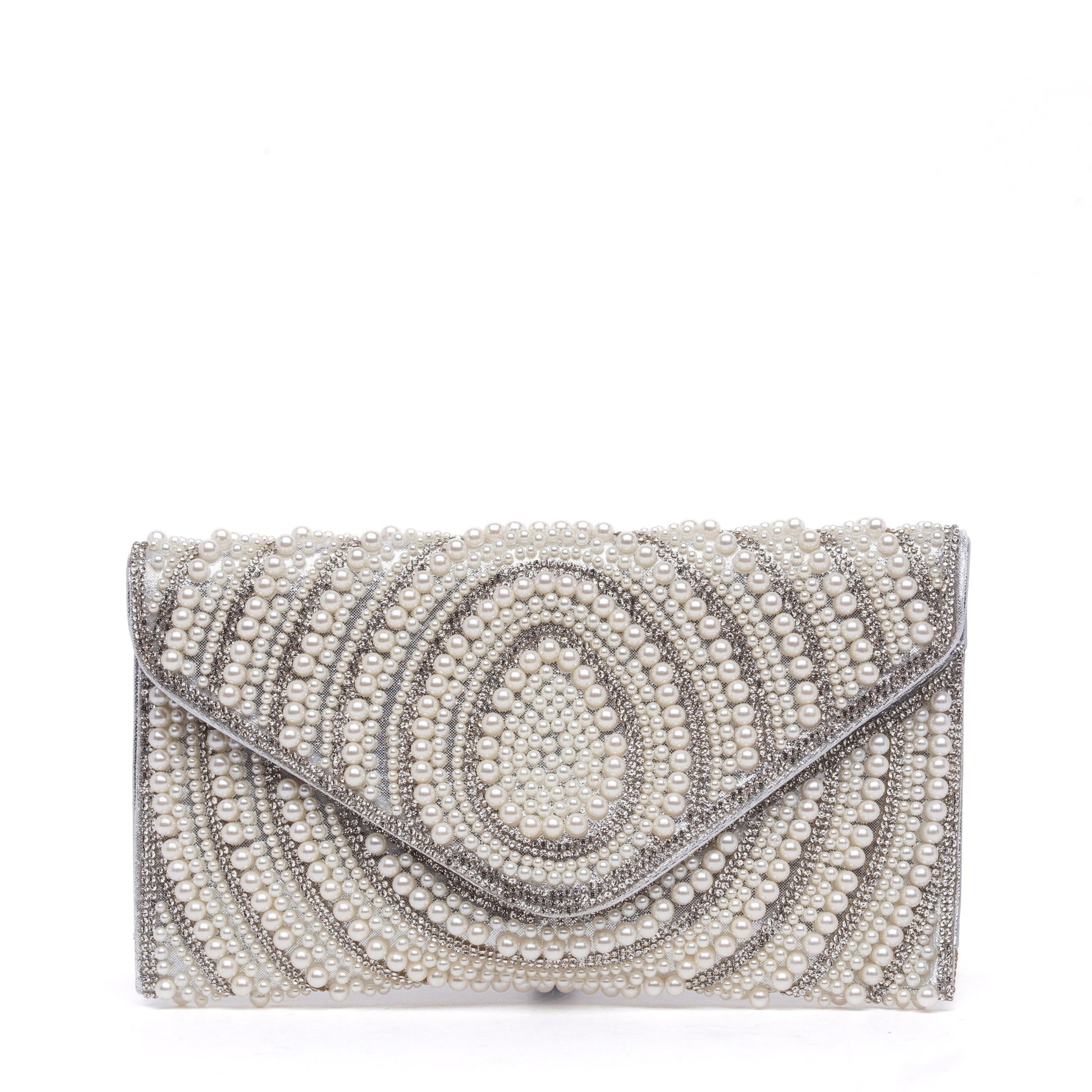 Pochette argento con perle. - TreemmeCreazioni