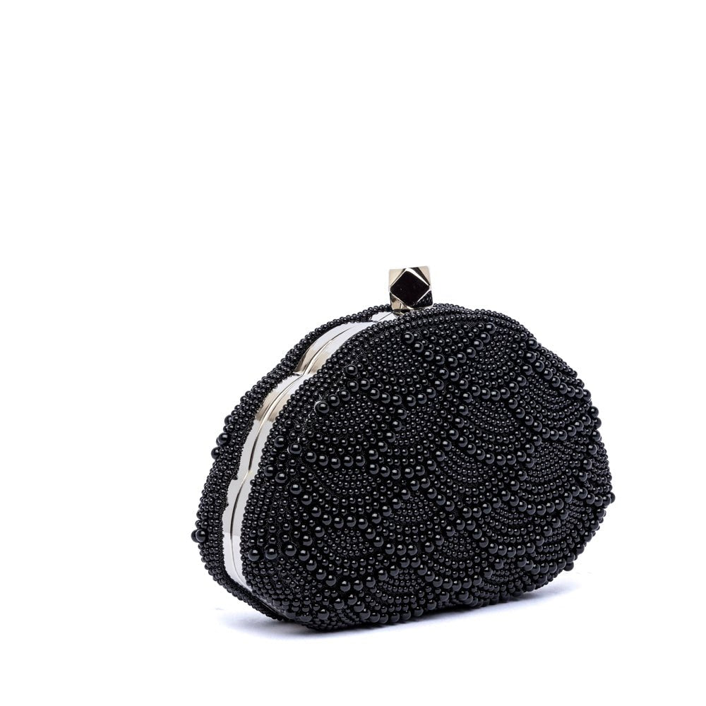 Pochette clutch con microperline nere - TreemmeCreazioni