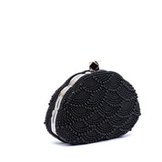 Pochette clutch con microperline nere - TreemmeCreazioni