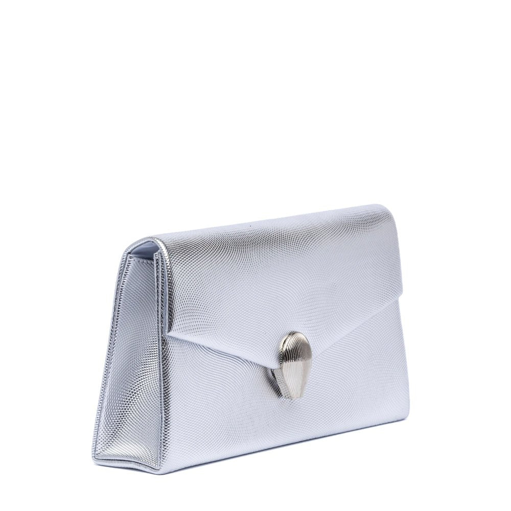 Pochette da sera in saffiano argento - TreemmeCreazioni