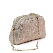 Pochette elegante cipria con cristalli. - TreemmeCreazioni