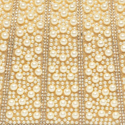 Pochette elegante color champagne con perle e strass - TreemmeCreazioni