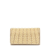 Pochette elegante color champagne con perle e strass - TreemmeCreazioni