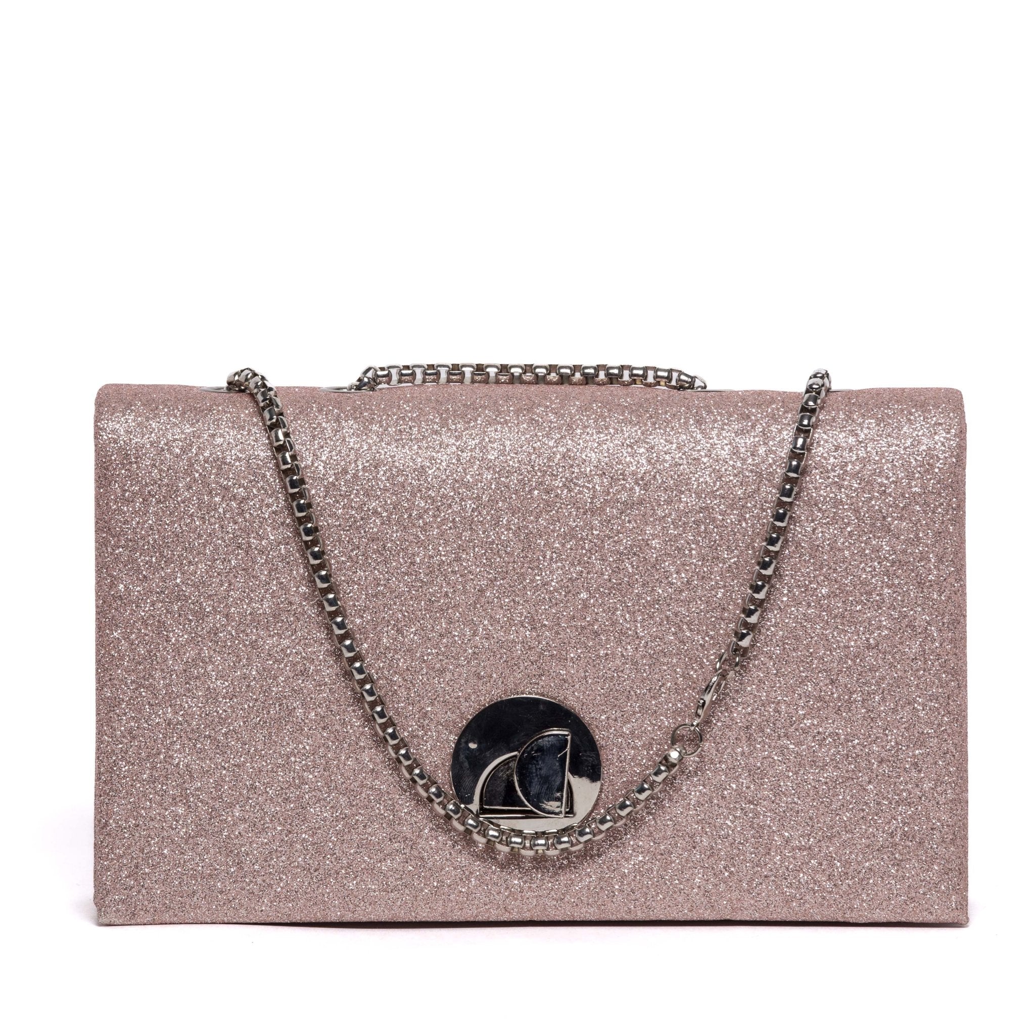 Pochette elegante in glitter cipria. - TreemmeCreazioni