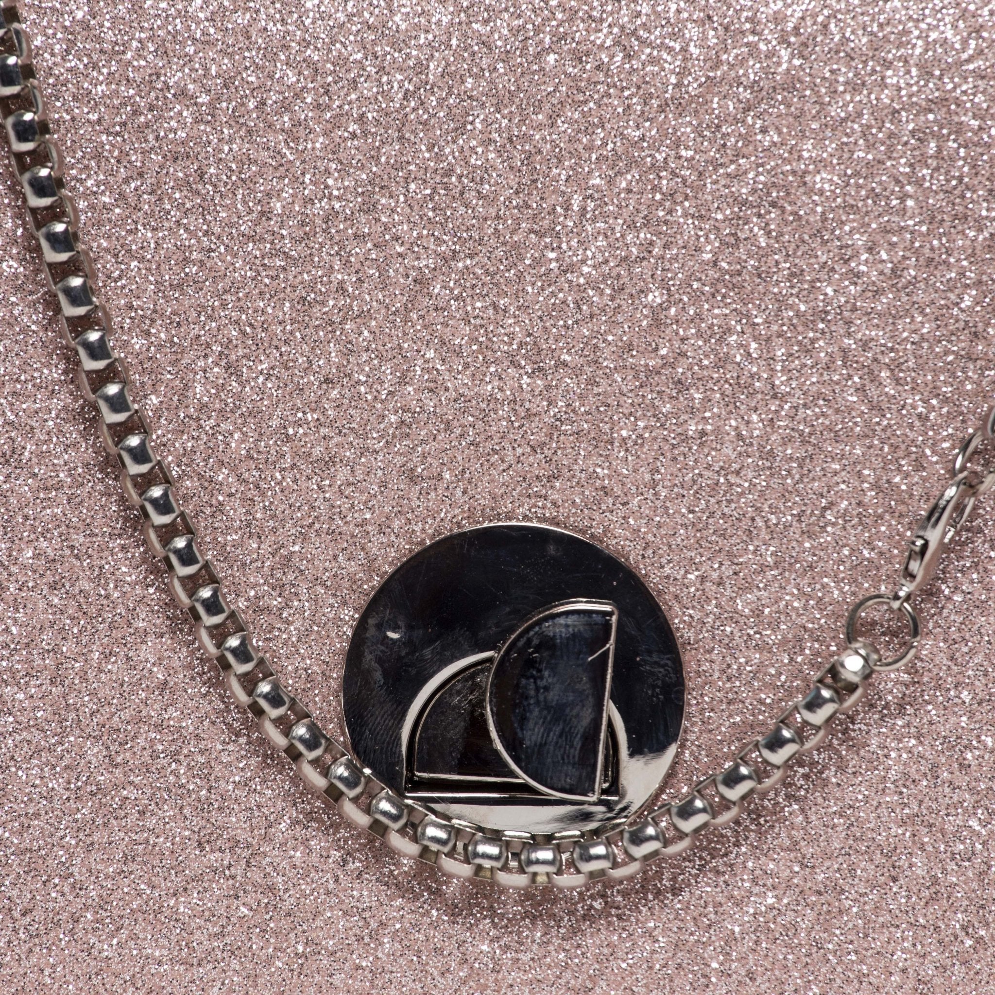 Pochette elegante in glitter cipria. - TreemmeCreazioni