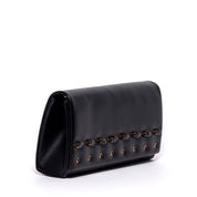 Pochette elegante in liz nero con pietre. - TreemmeCreazioni