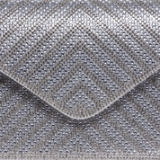 Pochette elegante in micro strass argento. - TreemmeCreazioni