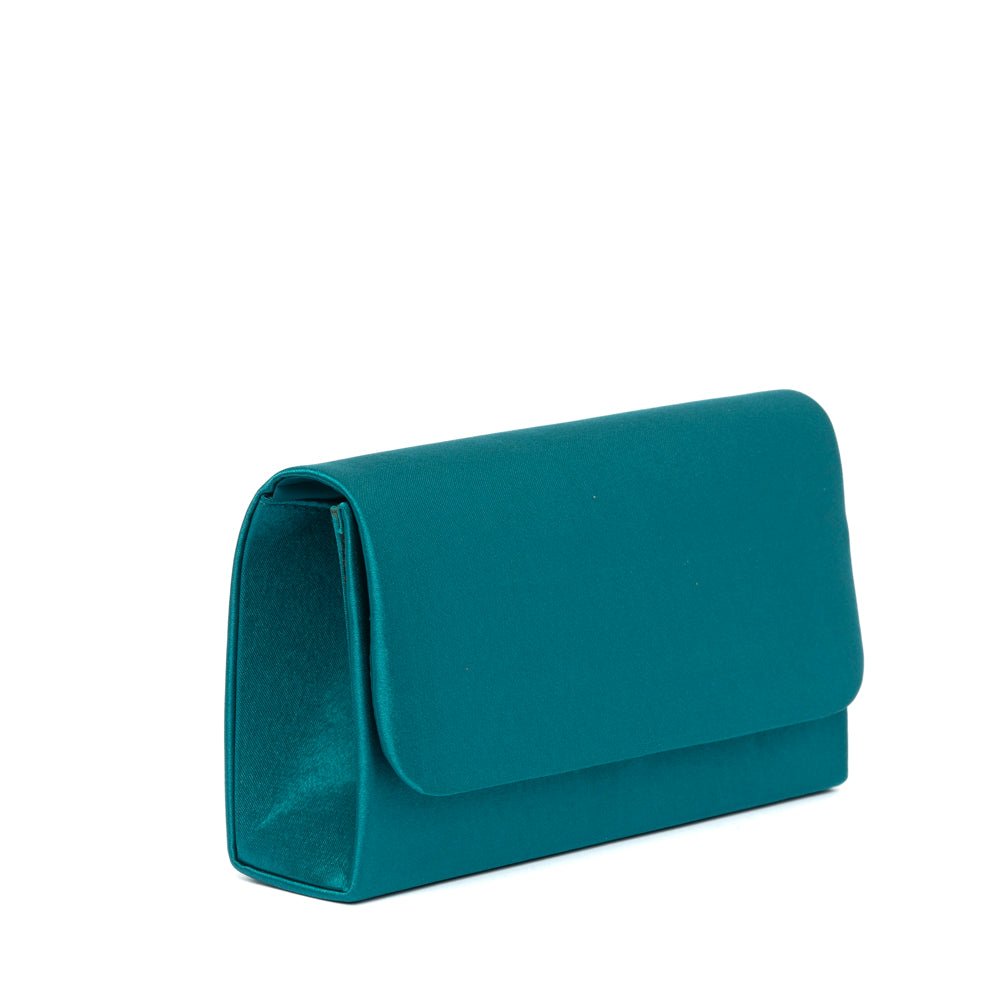 Pochette elegante in raso color ottanio - TreemmeCreazioni