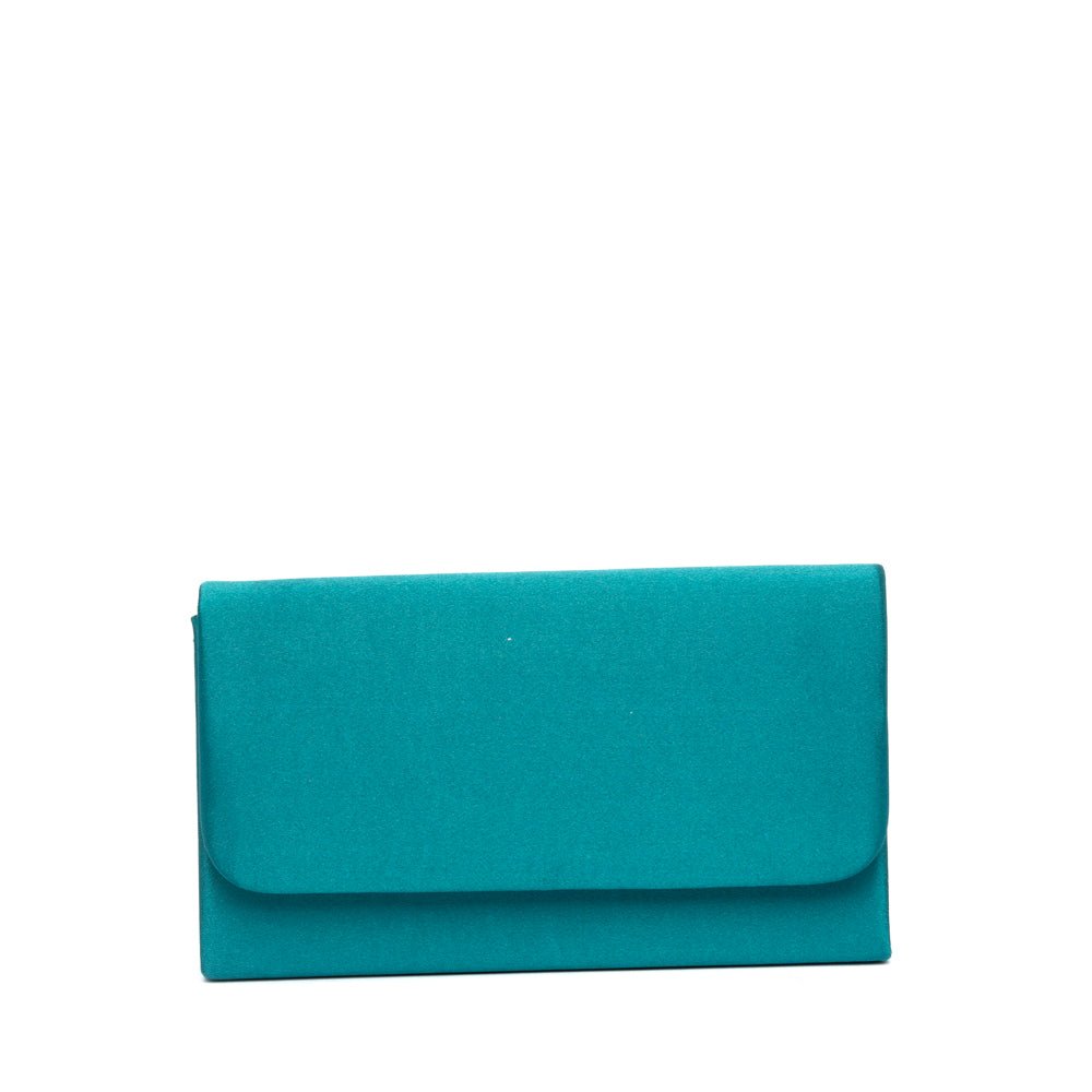 Pochette elegante in raso color ottanio - TreemmeCreazioni