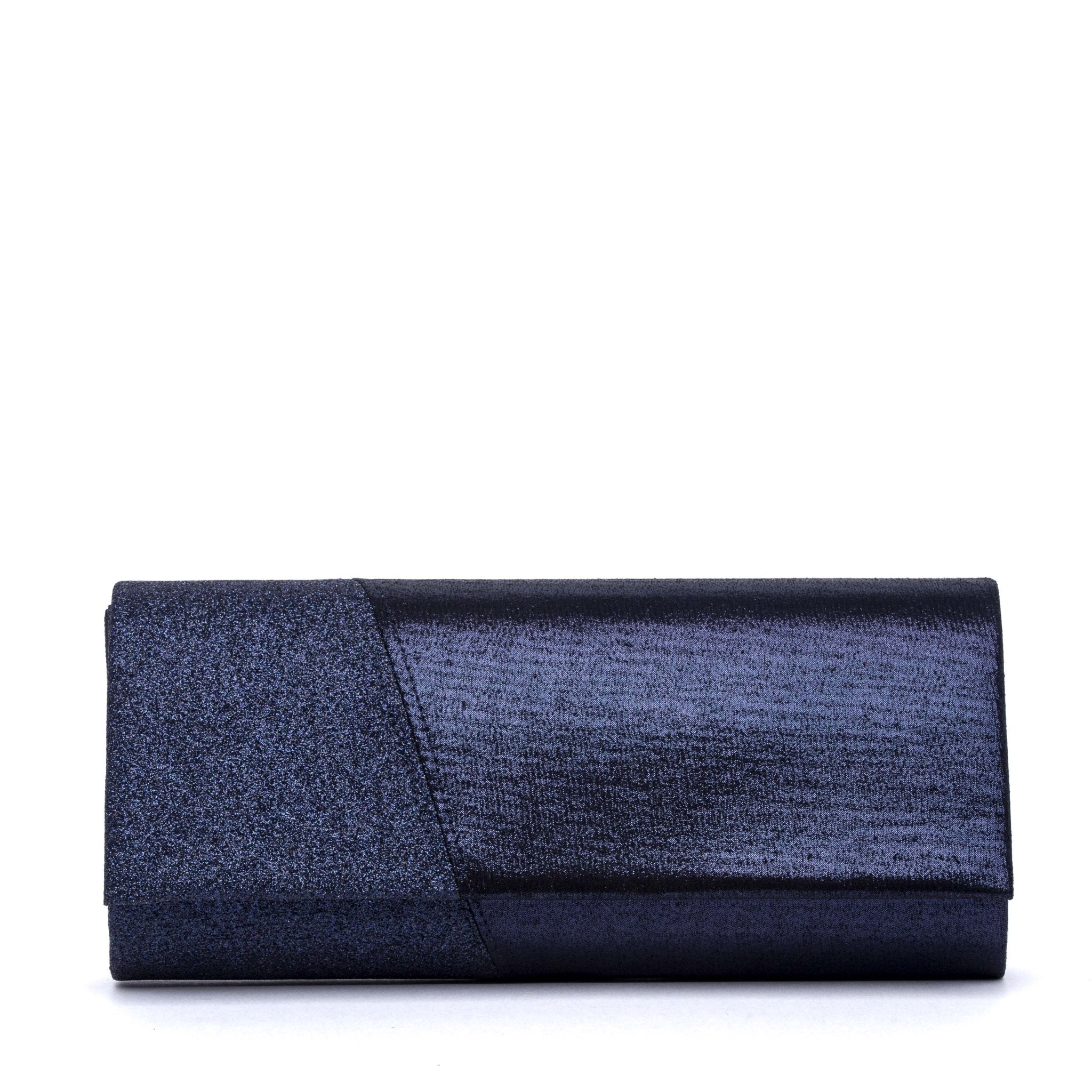 Pochette elegante in raso e glitter blu. - TreemmeCreazioni