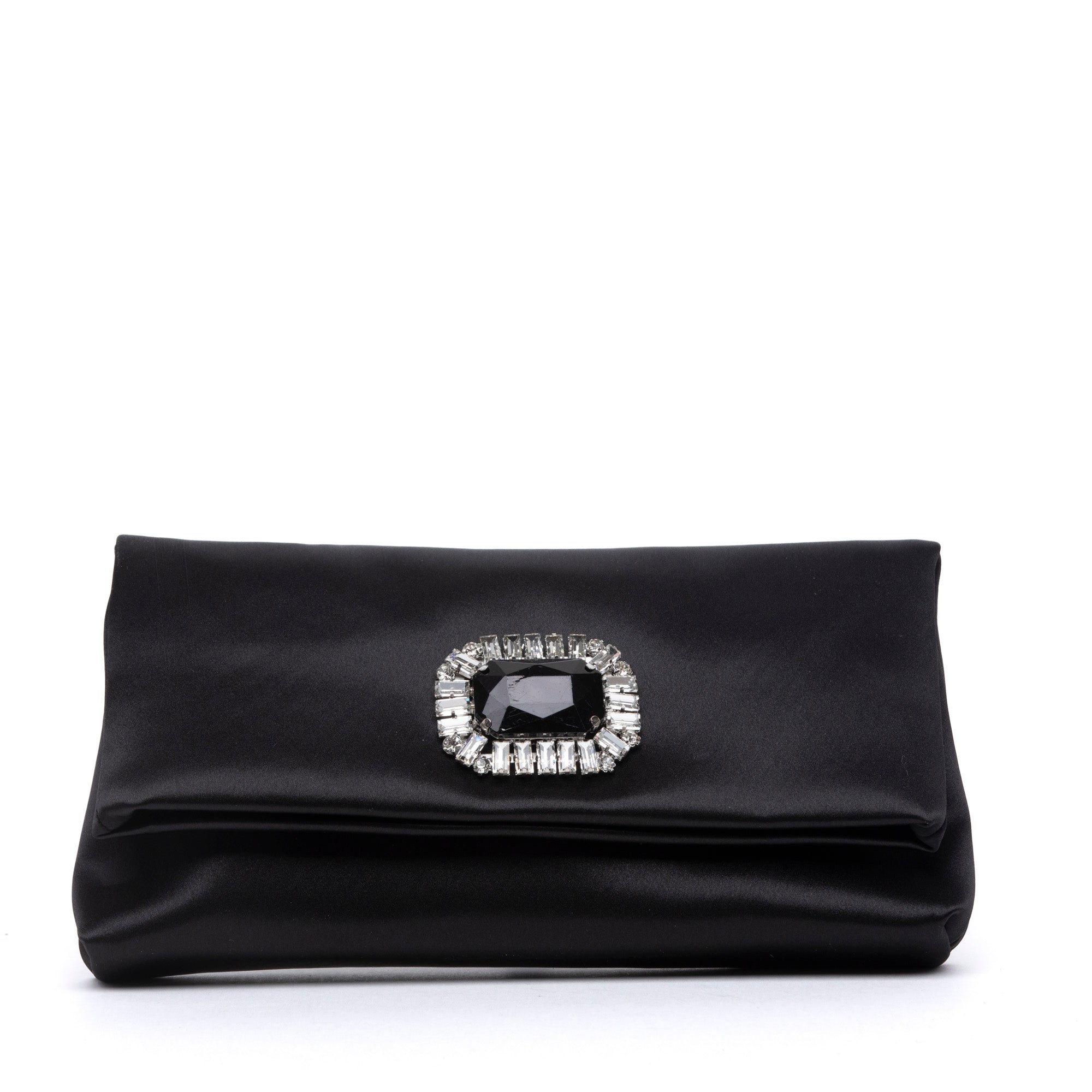Pochette elegante in raso nero. - TreemmeCreazioni