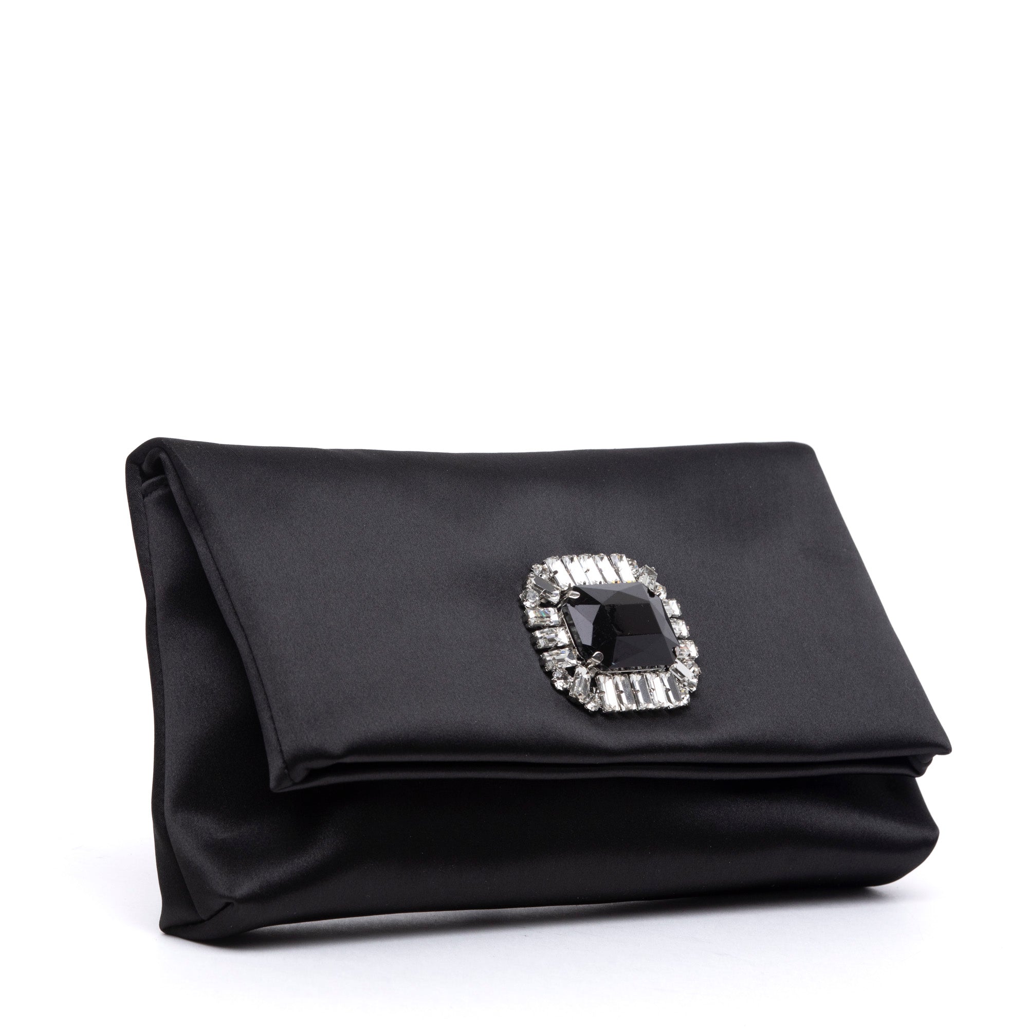 Pochette elegante in raso nero. - TreemmeCreazioni