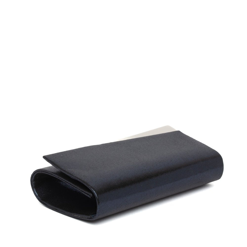 Pochette elegante in raso spalmato blu - TreemmeCreazioni