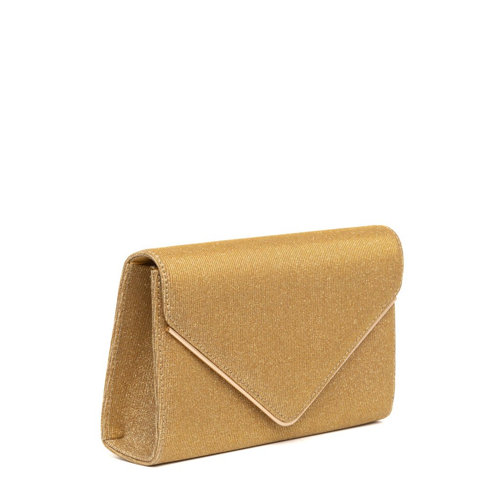 Pochette elegante in tessuto brillantinato dorato - TreemmeCreazioni