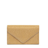 Pochette elegante in tessuto brillantinato dorato
