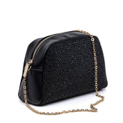 Pochette elegante nera con cristalli. - TreemmeCreazioni