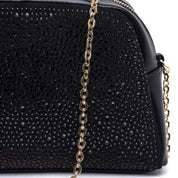 Pochette elegante nera con cristalli. - TreemmeCreazioni