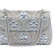 Pochette gioiello argento con applicazioni floreali - TreemmeCreazioni