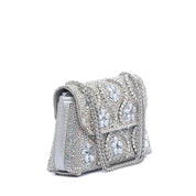 Pochette gioiello argento con applicazioni floreali - TreemmeCreazioni