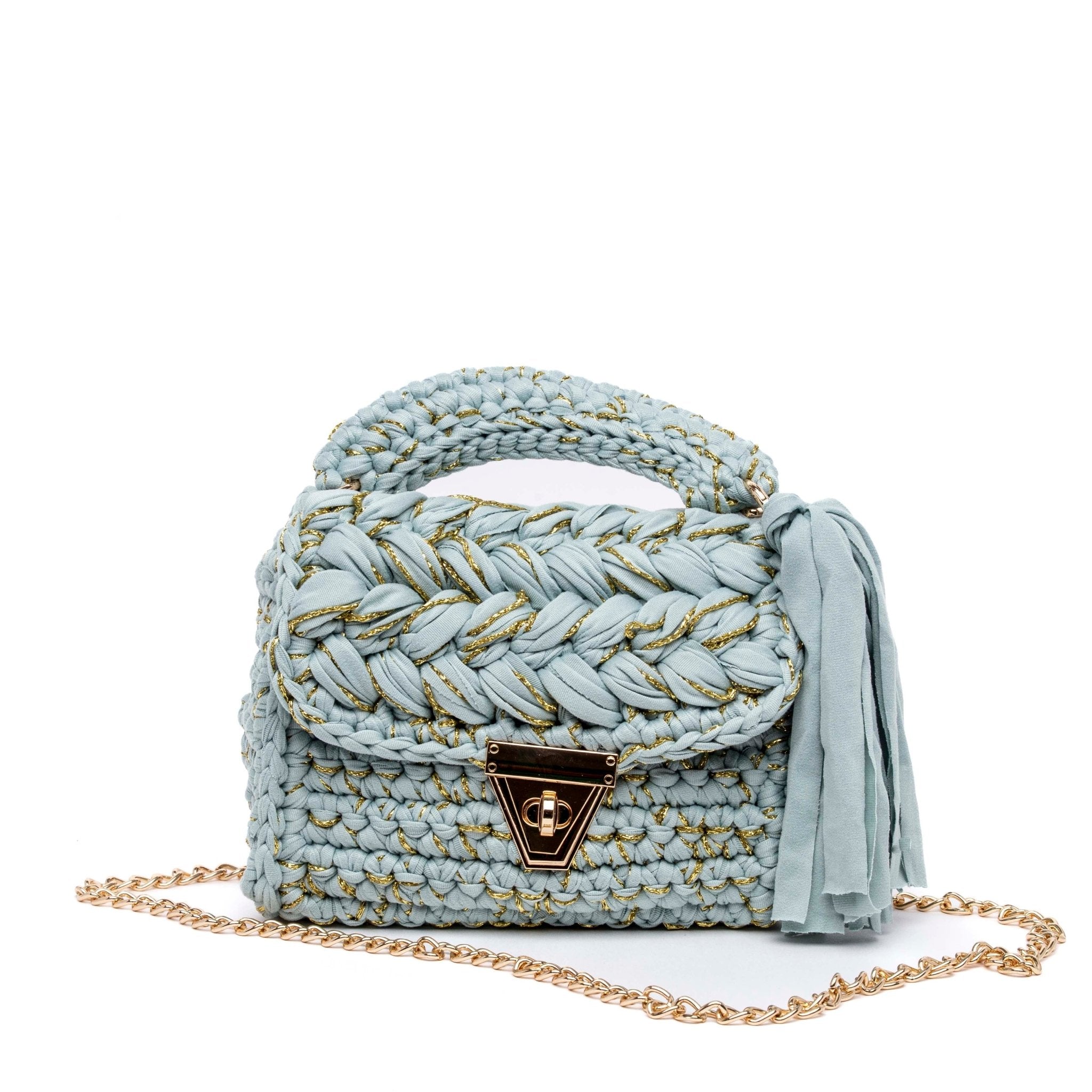 Pochette in cotone elasticizzato verde acqua. - TreemmeCreazioni