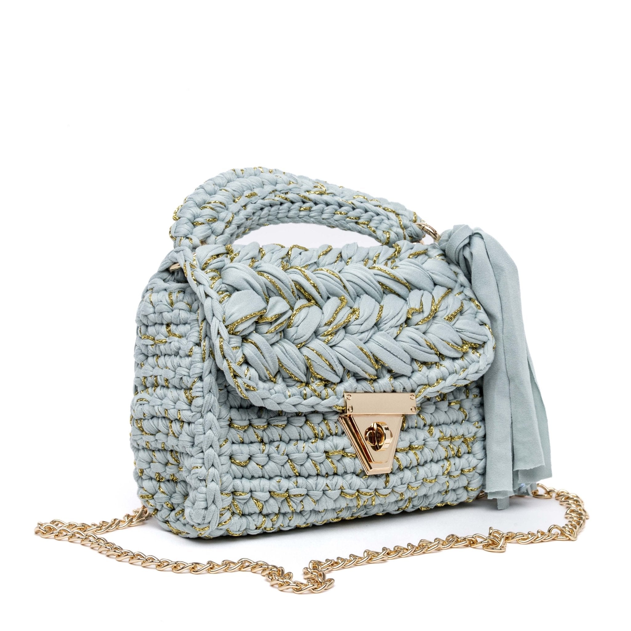 Pochette in cotone elasticizzato verde acqua. - TreemmeCreazioni