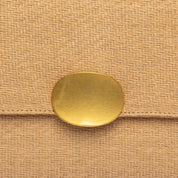 Pochette in rafia cerata beige con gioiello - TreemmeCreazioni