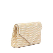 Pochette in rafia naturale color sabbia e glitter dorato - TreemmeCreazioni