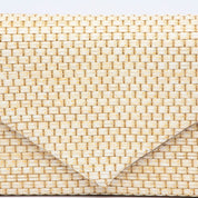 Pochette in rafia naturale color sabbia e glitter dorato - TreemmeCreazioni