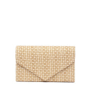 Pochette in rafia naturale havana e glitter dorato - TreemmeCreazioni