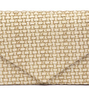 Pochette in rafia naturale havana e glitter dorato - TreemmeCreazioni