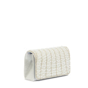 Pochette in raso bianco e perle. - TreemmeCreazioni