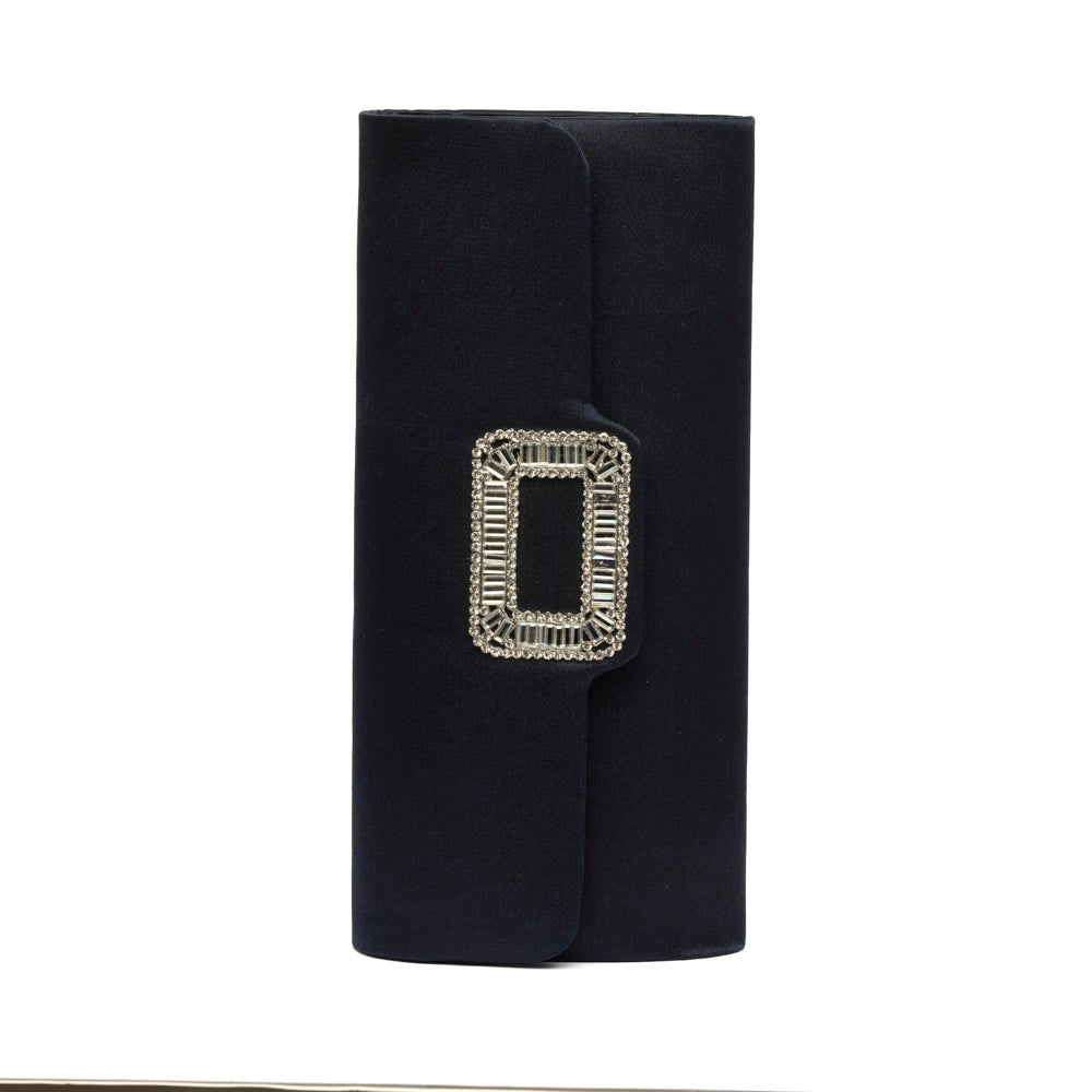 Pochette in raso blu con gioiello - TreemmeCreazioni