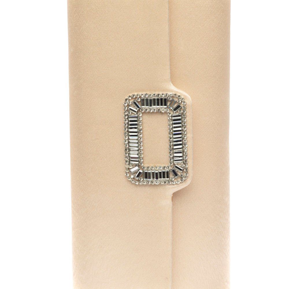 Pochette in raso champagne con gioiello - TreemmeCreazioni