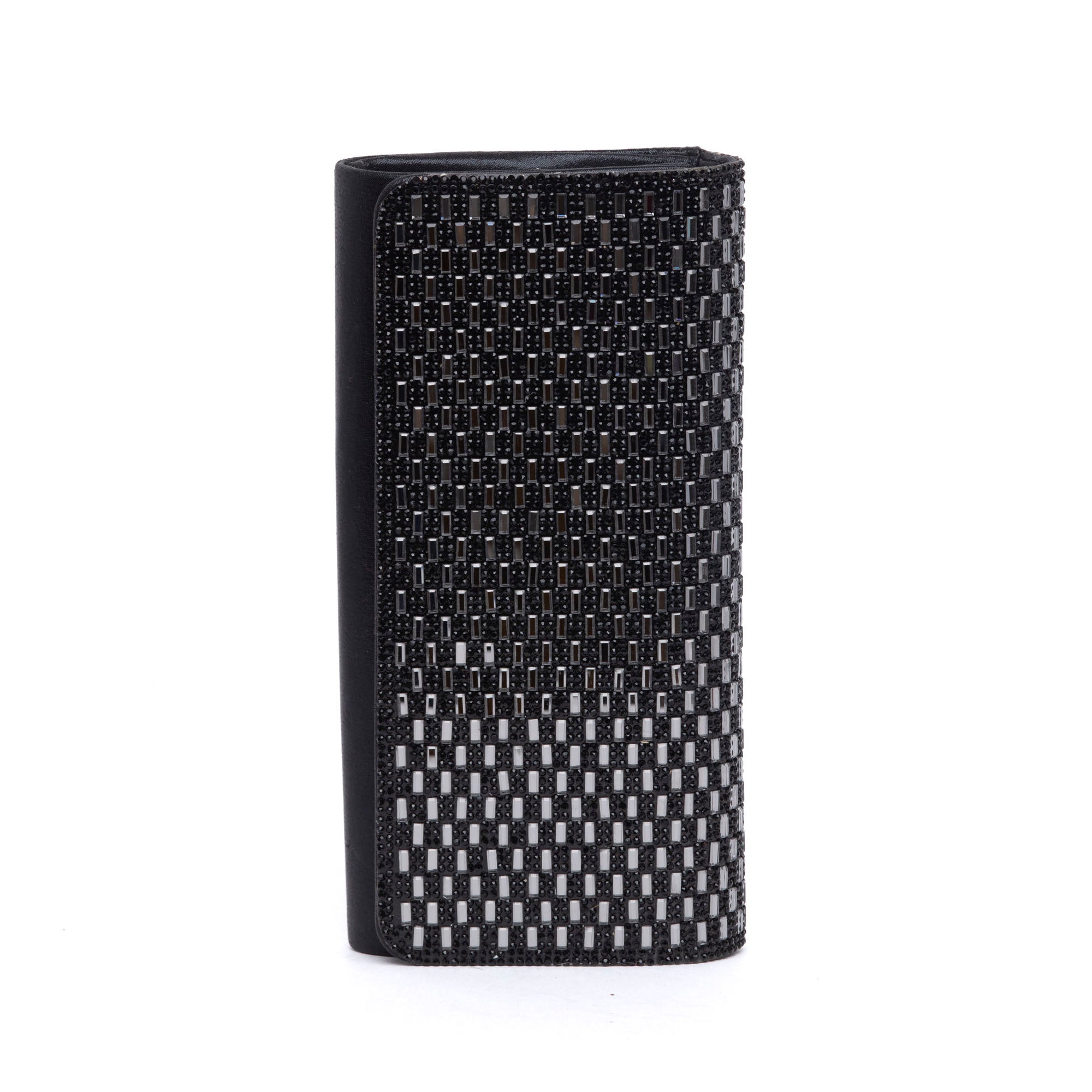 Pochette in raso nero con cristalli. - TreemmeCreazioni