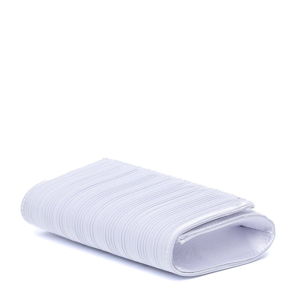 Pochette in raso plissettato bianco. - TreemmeCreazioni