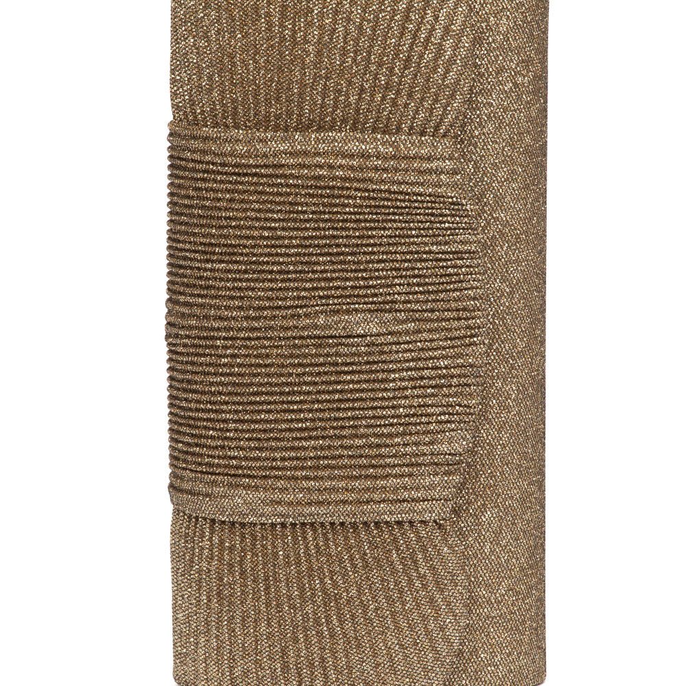 Pochette in tessuto brillantinato bronzo con fiocco - TreemmeCreazioni